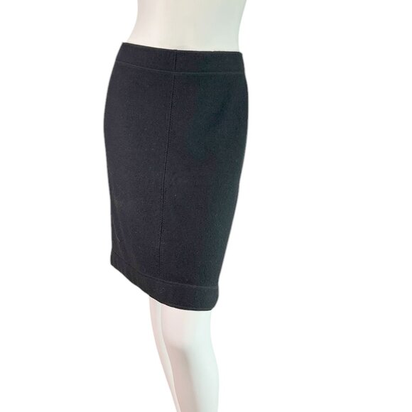 Marc Cain Black Boiled Wool Pencil Skirt Made in Germany $290 Size UK 18 US XXL - Picture 1 of 11